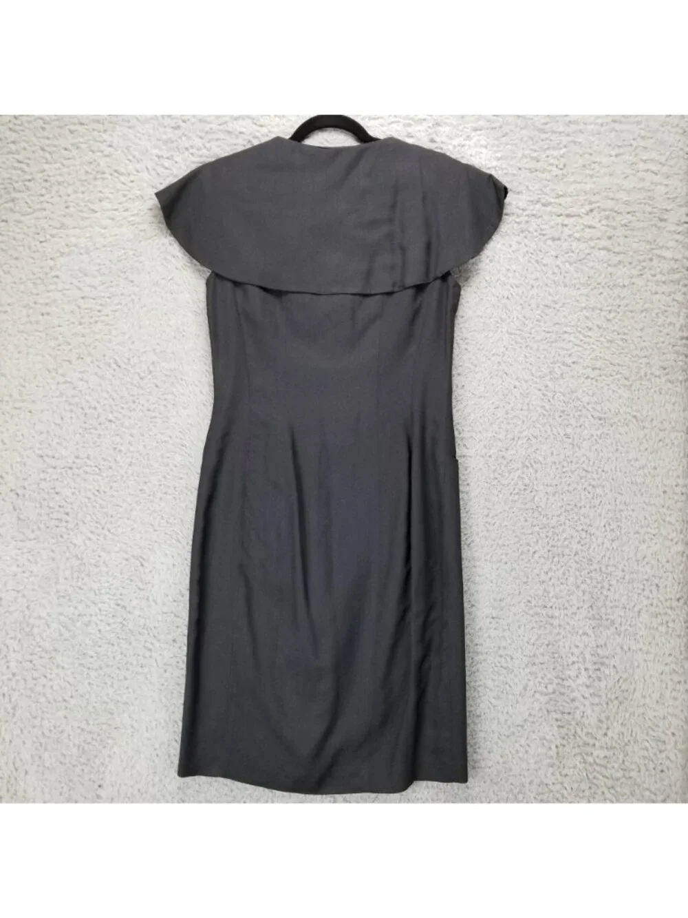 Tahari Dress Womens 8 Black Sleeveless Academia Linen Blend Sheath *Read* - Picture 11 of 12